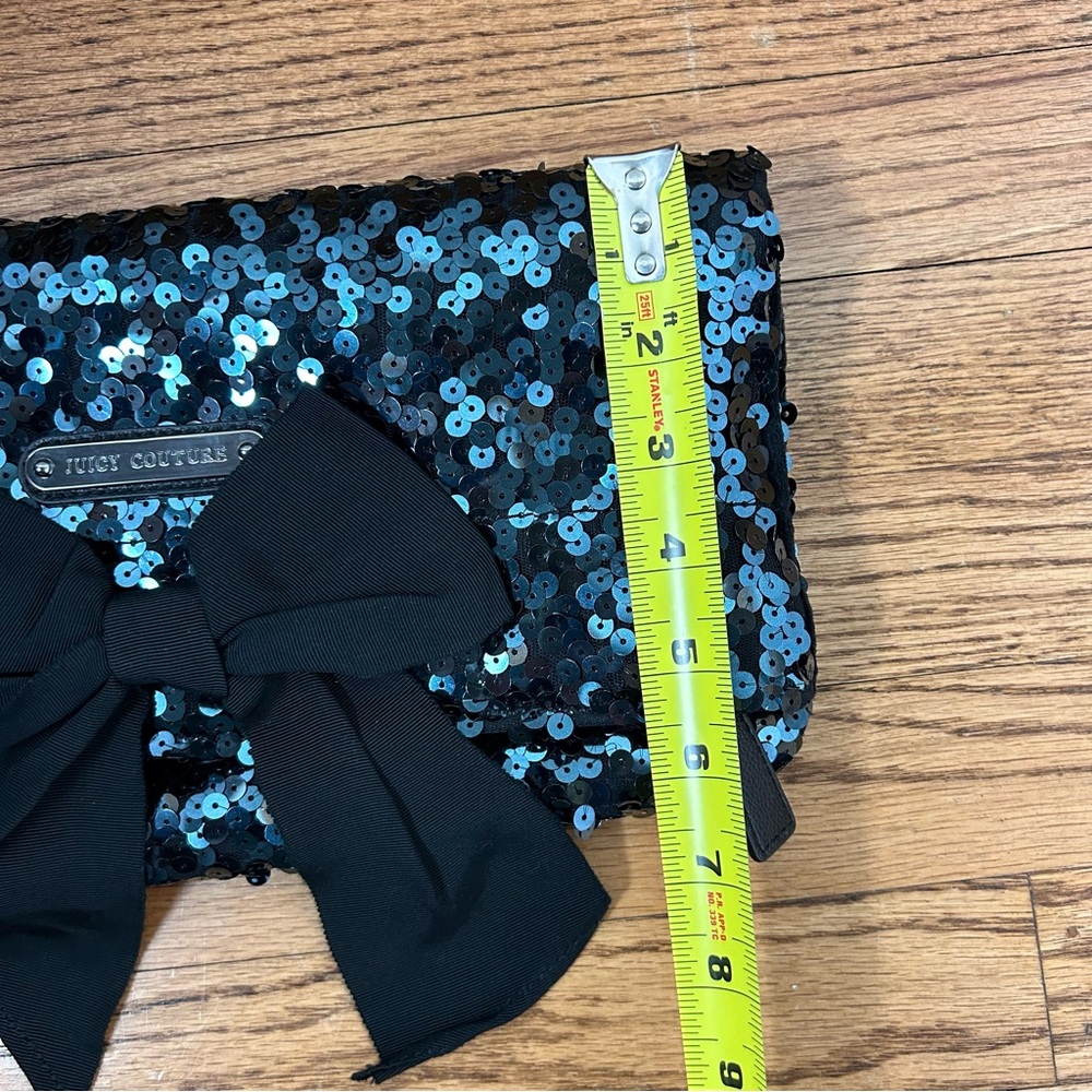 *SOLD*Juicy Couture | Sequined Faux Velvet Convertible Bowed Clutch - Picture 13 of 15
